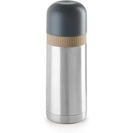 BRA Termo Enjoy Signature A196125 para Líquidos, Acero Inoxidable 18/10, 800 ml, Mantiene Temperatura 12h Caliente / 24h Frío, Base y Cinturón de Silicona Antideslizante