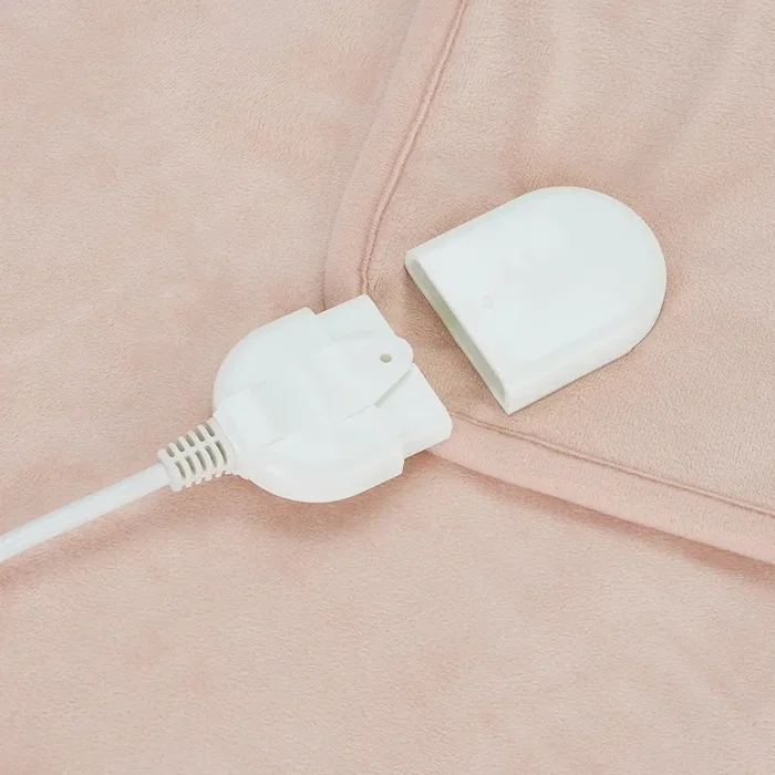 Fabrilamp P025CR7424 Manta Eléctrica Calientacamas, Doble Calefacción 2x60W, Tamaño 150x160 cm para Cama Doble, 8 Niveles de Calor, Temporizador, Color Rojo