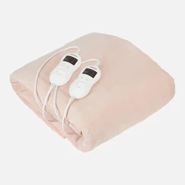 Fabrilamp P025CR7424 Manta Eléctrica Calientacamas, Doble Calefacción 2x60W, Tamaño 150x160 cm para Cama Doble, 8 Niveles de Calor, Temporizador, Color Rojo