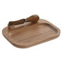 DKD Home Decor Set de 2 Tablas de Cortar de Acacia y Acero Inoxidable para Queso