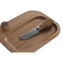 DKD Home Decor Set de 2 Tablas de Cortar de Acacia y Acero Inoxidable para Queso