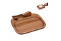 DKD Home Decor Set de 2 Tablas de Cortar de Acacia y Acero Inoxidable para Queso