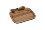DKD Home Decor Set de 2 Tablas de Cortar de Acacia y Acero Inoxidable para Queso