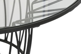DKD Home Decor Mesa Centro Urban Metal Cristal Negro 85x85x39 cm