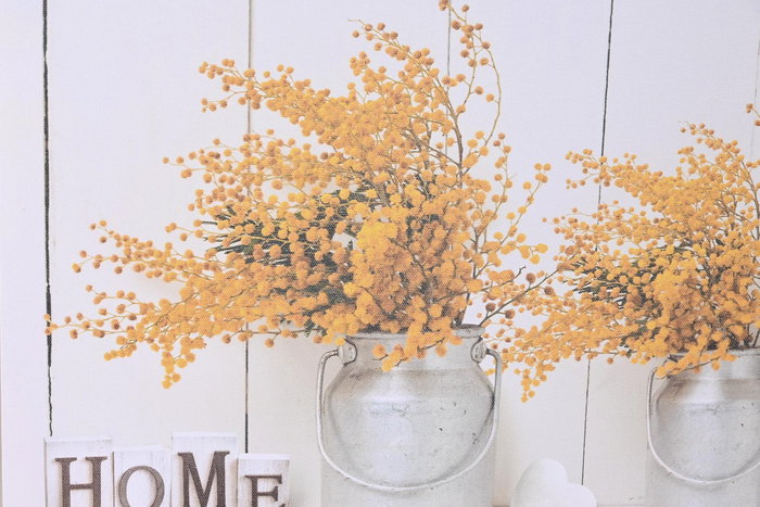 DKD Home Decor Cuadro Amarillo Gris Lienzo Pino 60 x 1.8 x 30 cm (2 Unidades)