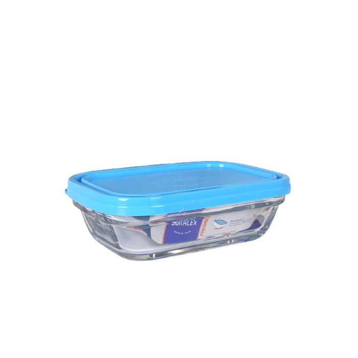 Duralex Fiambrera Rectangular Freshbox 0.4L Tapa Azul (8 Unidades)