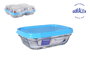 Duralex Fiambrera Rectangular Freshbox 0.4L Tapa Azul - 11 x 4.5 x 15.5 cm (8 Unidades)