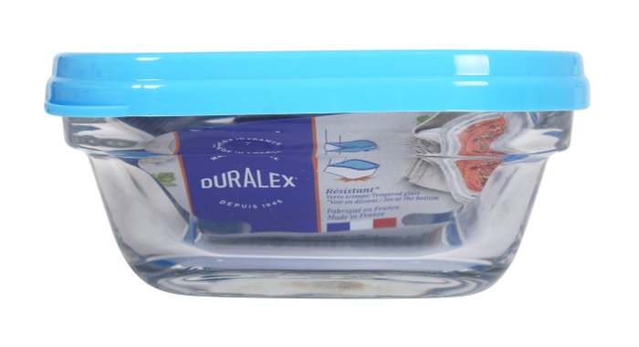 Duralex Fiambrera Rectangular Freshbox 0.4L Tapa Azul (8 Unidades)