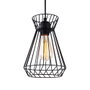 Edm Lámpara de Techo Metálica Negra E27 60W Ø19x26x130 cm