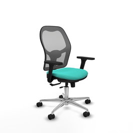 PIQUERAS Y CRESPO Silla de oficina Jorquera con mecanismo Sincro/Traslack, Turquesa y Gris
