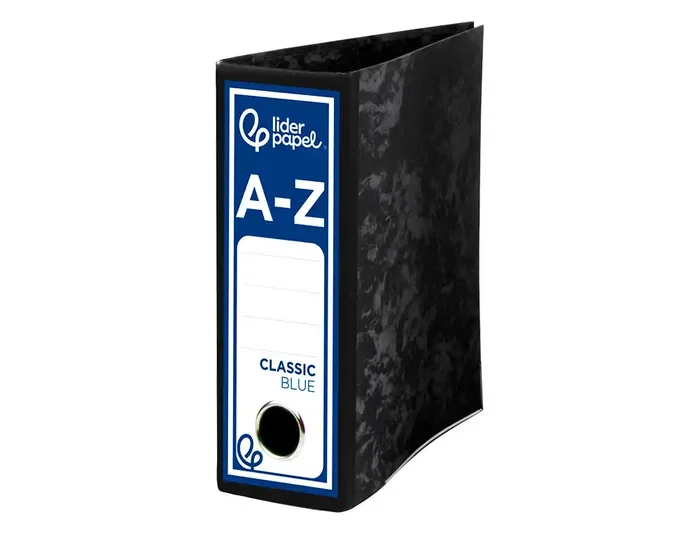 Liderpapel Archivador de Palanca Classic Blue Lomo 80mm Negro Compresor Metálico
