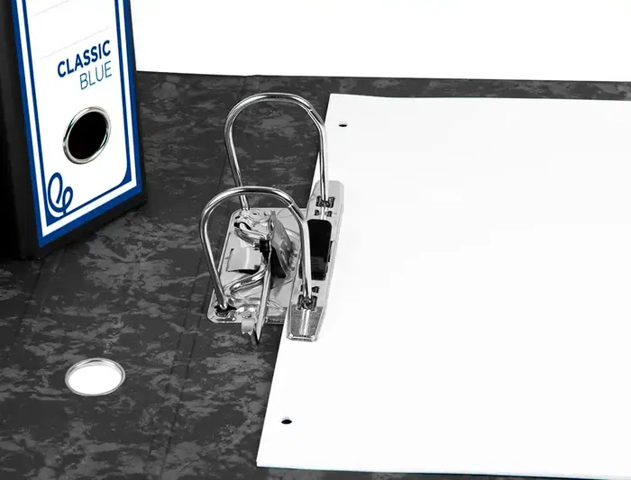 Liderpapel Archivador de Palanca Classic Blue Lomo 80mm Negro Compresor Metálico