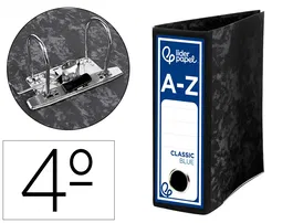 Liderpapel Archivador de Palanca Classic Blue Lomo 80mm Negro Compresor Metálico