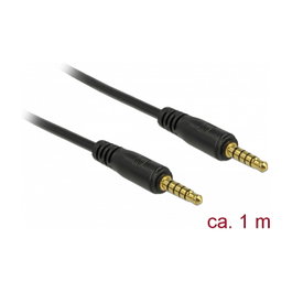 DeLOCK 85696 Cable de audio estéreo 3,5 mm 5 pines, 1 m, Negro