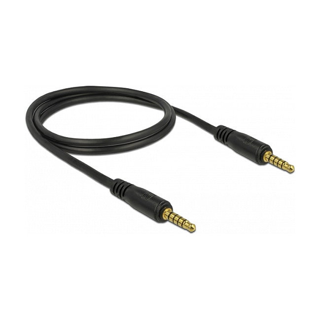 DeLOCK 85696 Cable de audio estéreo 3,5 mm 5 pines, 1 m, Negro