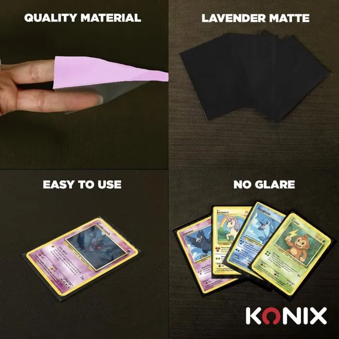 Konix AABZQ30146 - 100 Fundas Mate Konix para Cartas TCG 66 x 91 mm, Magic: The Gathering, Pokemon, Rosa Lavanda Konix AABZQ30146 - 100 Fundas Mate Konix para Cartas TCG 66 x 91 mm, Magic: The Gathering, Pokemon, Rosa Lavanda