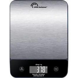 Little Balance Báscula de Cocina Happy Genius 10 Acero Inoxidable USB Reparable