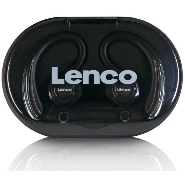 Lenco EPB-460BK Auriculares Bluetooth True Wireless TWS con Micrófono Negro - IPX5 Deportes Batería 60h