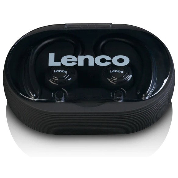 Lenco EPB-460BK Auriculares Bluetooth True Wireless TWS con Micrófono Negro - IPX5 Deportes Batería 60h