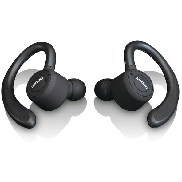 Lenco EPB-460BK Auriculares Bluetooth True Wireless TWS con Micrófono Negro - IPX5 Deportes Batería 60h