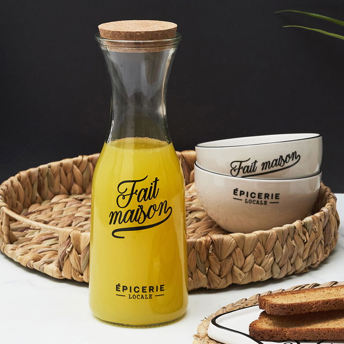 Home Deco Factory Botella con Tapón Corcho 1L Bistrot Vidrio/Cristal Home Deco Factory Botella con Tapón Corcho 1L Bistrot Vidrio/Cristal