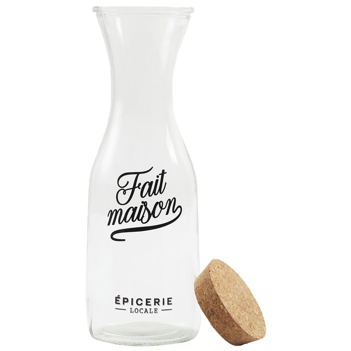 Home Deco Factory Botella con Tapón Corcho 1L Bistrot Vidrio/Cristal Home Deco Factory Botella con Tapón Corcho 1L Bistrot Vidrio/Cristal