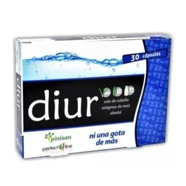 PINISAN Perfect Line Diur 30 Cápsulas - Diurético Natural con Cola de Caballo, Abedul y Estigmas de Maíz, Complemento Vegano Sin Gluten y Sin Lactosa