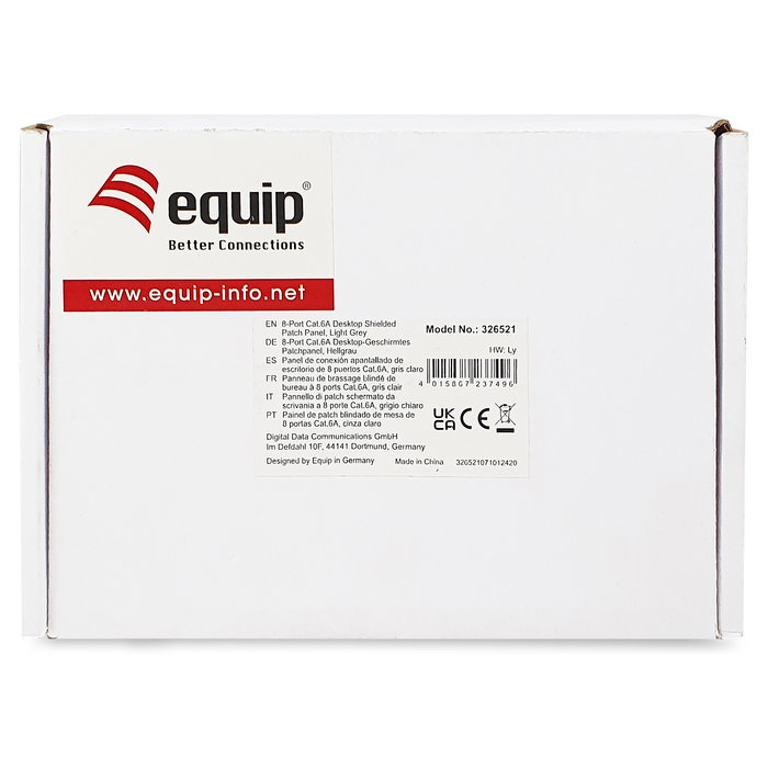 EQUIP Patchpanel 8x RJ45 Cat6a FTP Gris Referencia 326521