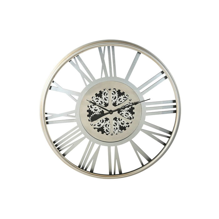 DKD Home Decor Reloj de Pared de Hierro Plateado 102x102 cm