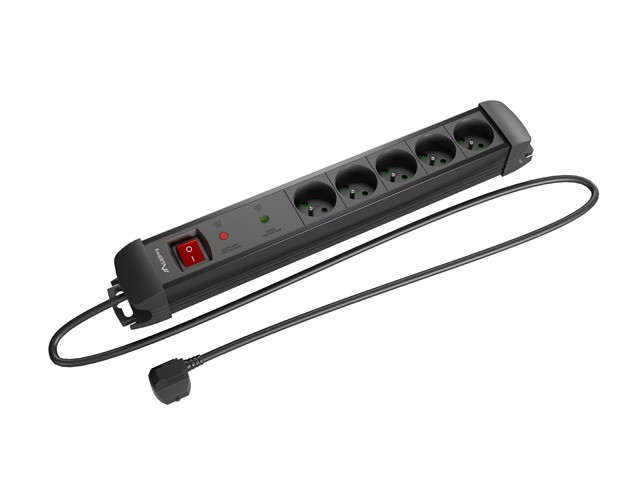 Lanberg SP1 Regleta de protección 5x PL 1.5m negro
