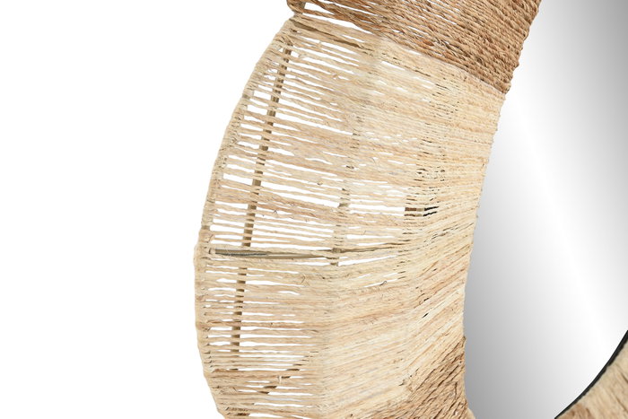 DKD Home Decor Espejo de Ratán y Metal Natural 87x87 cm