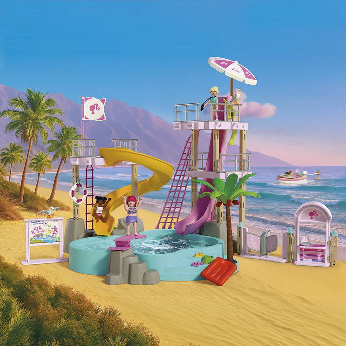PLAYMOBIL Barbie Parque Acuático Malibu 72120 - Juguete Verano para Niñas +4 años