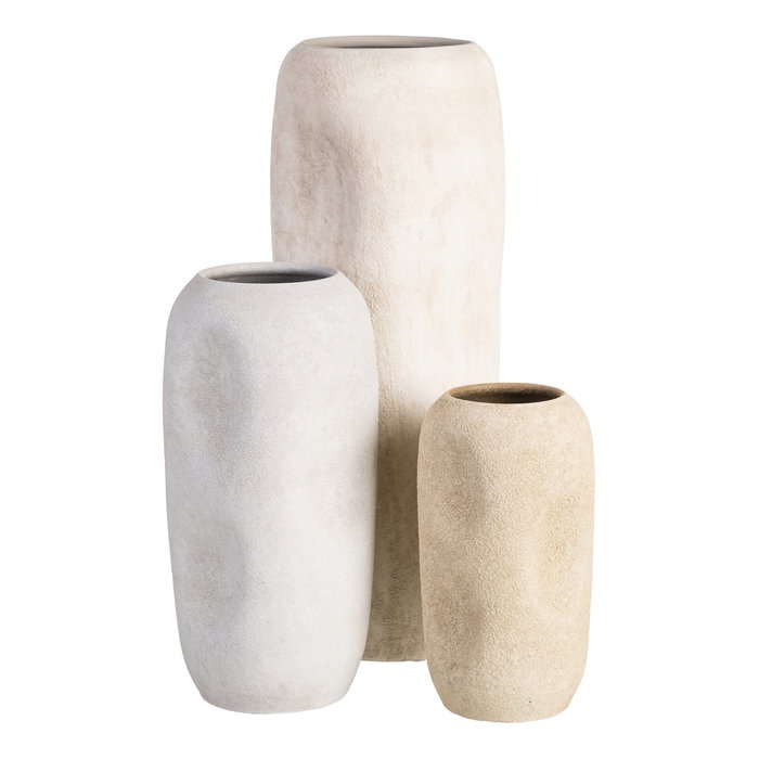 Jarrón Crema Cerámica Decoración 18 X 18 X 60 cm