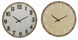 DKD Home Decor Reloj de Pared MDF Lino 60x60 cm Pack de 2