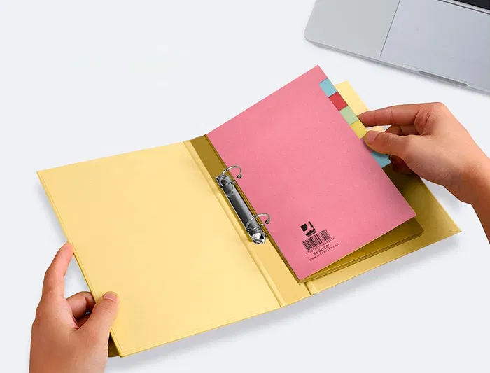 Q-connect Separador Cartulina DIN A5 Juego de 10 Separadores con Pestañas Colores Pastel Certificado Blue Angel y PEFC