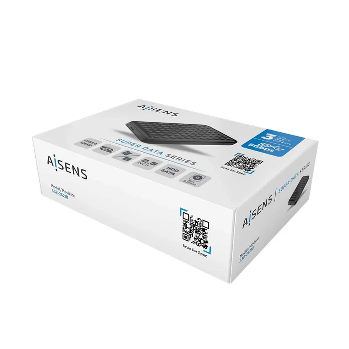 AISENS Caja Externa para Disco Duro 2.5'' SATA USB 3.1 Gen 1 Negra