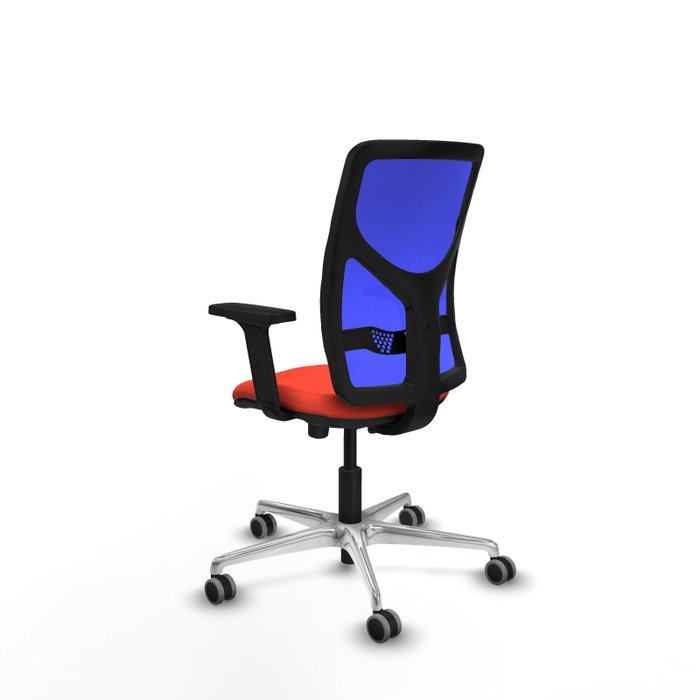 PIQUERAS Y CRESPO Silla de oficina Motilla con mecanismo Sincro/Traslack, Tela Naranja oscuro y Malla Azul PIQUERAS Y CRESPO Silla de oficina Motilla con mecanismo Sincro/Traslack, Tela Naranja oscuro y Malla Azul
