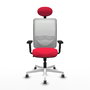 PIQUERAS Y CRESPO Silla de oficina Zulema con mecanismo Sincro, Rojo y Blanco