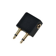 LogiLink Adaptador de audio 2x 3.5 mm 2-pin/M a 3.5 mm 3-pin/F en ángulo de 90°, negro