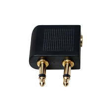 LogiLink Adaptador de audio 2x 3.5 mm 2-pin/M a 3.5 mm 3-pin/F en ángulo de 90°, negro