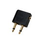 LogiLink Adaptador de audio 2x 3.5 mm 2-pin/M a 3.5 mm 3-pin/F en ángulo de 90°, negro