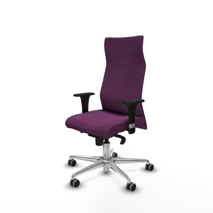 PIQUERAS Y CRESPO Sillón Albacete con Mecanismo Sincro, Similpiel Morado, Base Aluminio y Brazos 1D PIQUERAS Y CRESPO Sillón Albacete con Mecanismo Sincro, Similpiel Morado, Base Aluminio y Brazos 1D