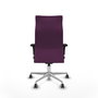 PIQUERAS Y CRESPO Sillón Albacete con Mecanismo Sincro, Similpiel Morado, Base Aluminio y Brazos 1D