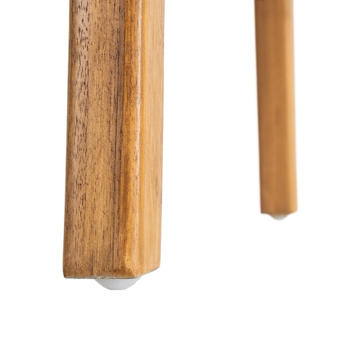 Silla Marrón Madera Teca-Piel Salón 50 X 56 X 87 cm Silla Marrón Madera Teca-Piel Salón 50 X 56 X 87 cm