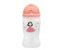 KioKids Botella 350 mL Rosa con Pajita Fácil Apertura Higiénica para Bebés +6 Meses