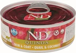 Farmina N&D Cat Quinoa Skin Coat Codorniz Caja 24x80 gr