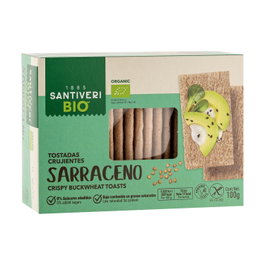 Santiveri Tostadas de Trigo Sarraceno Bio 100g - Harina de Alforfón Ecológico - Sustituto del Pan