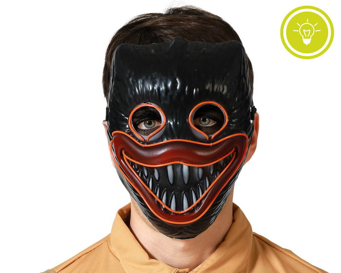 Monstruo Mascara Negra Para Disfraz Adulto Con Dientes Afilados Iluminados LED Para Fiestas Nocturnas Y Eventos De Terror Monstruo Mascara Negra Para Disfraz Adulto Con Dientes Afilados Iluminados LED Para Fiestas Nocturnas Y Eventos De Terror