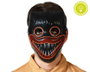 Monstruo Mascara Negra Para Disfraz Adulto Con Dientes Afilados Iluminados LED Para Fiestas Nocturnas Y Eventos De Terror