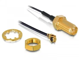 Delock Cable de Antena RP-SMA Hembra a I-PEX M, 0,2 m, Negro